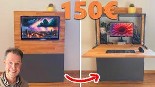 DIY Schreibtisch und TV-Wand Hybrid für 150€ feat. @Konterholz