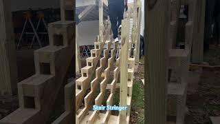 Building Stair Stringer for Picture frame decking #construction #deckbuilder #stairs