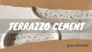 Terrazzo Cement Soap Dish and Trinket Tray Gloss Finished | Concrete Craft | Jesmonite Replacement