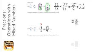 Fractions: Operations with Mixed Numbers (Grade 4) - OnMaths GCSE Maths Revision