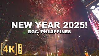 WELCOMING 2025 IN THE PHILIPPINES! BGC NEW YEAR 2025 Fireworks Show! Bonifacio Global City, Taguig