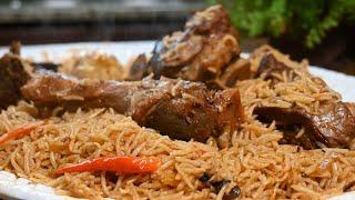 طبخ بيلاف اللحم والأرز اللذيذة باسهل واسرع طريقه!  Cooking a delicious and easy meat and rice pilaf