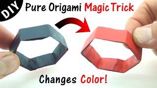 Chameleon Ring  Pure Origami Magic Trick  Changes Color! 