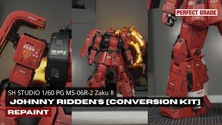 Repainting SH Studio Zaku II Johnny Ridden PG 1/60: Clean Build + Metallic  Accents