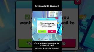 Pet Simulator 99 Giveaway #roblox