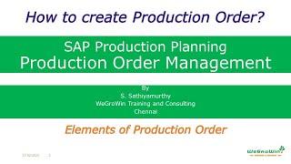 01-50 SAP PP – How to create Production Order? - English (SAP Production Planning)