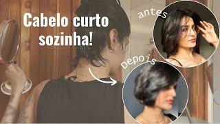 Cortei meu cabelo CURTO SOZINHAAAA | isso não é um tutorial !