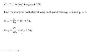 How to Solve for Marginal Cost from a Joint Cost Function