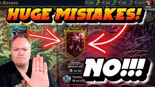 HUGE CHIMERA MISTAKES TO AVOID!!!!  Raid: Shadow Legends