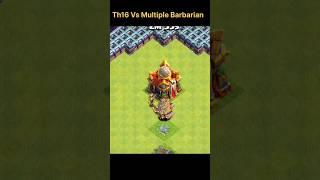 Town Hall 16 VS 200 Barbarian ||Clash of clan||#shorts #coc #viralshort #clashofclans #supercell