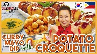 [Easy Korean Recipe in Tagalog]  POTATO CROQUETTE with CURRY MAYO DIP (Potato Cheese balls)