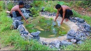 Fish Pond with Stone Primitive tool idea