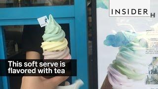 This soft serve is flavored with tea