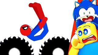 Top 100 SONIC vs SPIDERMAN Obstacle Courses