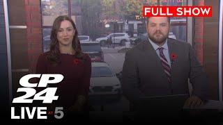 Pickup truck crashes into store front | CP24 Live at Five for Nov. 1, 2024