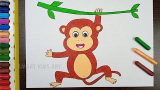 How To Draw Monkey | Monkey Drawing | बंदर का चित्र आसानी से बनाना सीखे | Monkey | Draw Smart