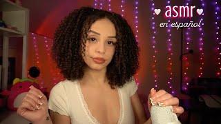 ASMR en EspañolMOUTH Sounds, HAND Sounds, Head Scratching w/ Spanish Whispers  (fluffy mic cover)