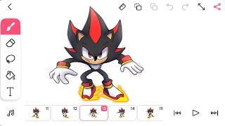 FlipaClip – Shadow the hedgehog running animation (timelapse)