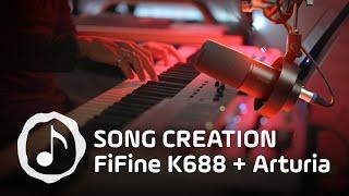 FiFine K688 USB Mic REVIEW  Song Creating  Arturia KeyLab & MicroFreak