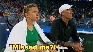 Darren Cahill Halep genius Brilliant on court coaching speech "Missed me" :)