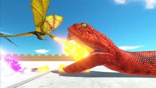 3 Little Dragon VS Giant - Animal Revolt Battle Simulator