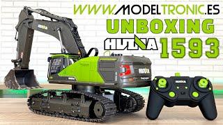 UNBOXING HUINA 1593 -  Mejor excavadora RC 2021 en Modeltronic