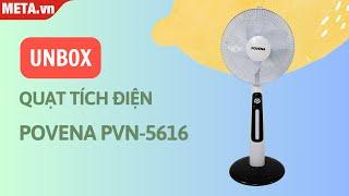 Khui hộp quạt tích điện Povena PVN-5616 | META.vn