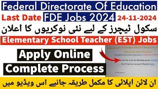 FDE (EST) New Jobs Apply Online Complete Process 2024 - How To Apply Online For FDE EST Jobs 2024