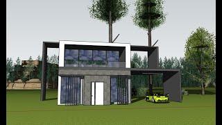 Sketchup 3d Modeling Modern House Design. Строим дом в Sketchup. Современный дом