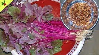 Village Food  Red Spinach Recipe with Red Lentil Recipe Cooking in my Village | lal shak recipe #59