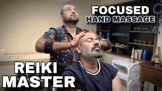 Asmr head massage, detailed hand massage Neck crack, Back massage by Indian barber REIKI MASTER