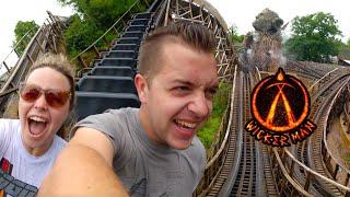 Riding Wicker Man at Alton Towers! Dark Sacrificial Themed Wooden Roller Coaster in England