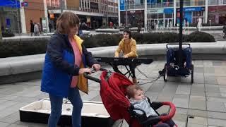 Jack baden playing in Crawley town centre