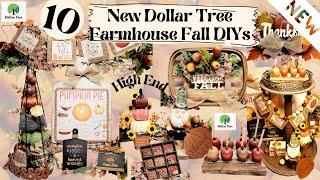 10 New *Must See* Dollar Tree Farmhouse Fall DIYs || High End || Tiered Tray DIYs Plus Tiered Tray