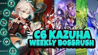 C6 Kazuha VS All Weekly Bosses | Genshin Impact