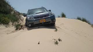 Subaru Forester XT in deep sand, ESP working