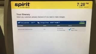 How check in and print out ticket of Spirit Airline Kiosk