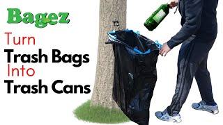 Outdoor trash bag rack Bolsa de Basura Foldable hanging garbage bin BagEZ