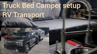 Truck Bed Camper Shell setup for RV Transport