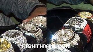 FLOYD MAYWEATHER FLOSSES MILLION DOLLAR WATCHES; INSANE COLLECTION OF ONE-OF-A-KIND TIMEPIECES