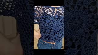 Aula disponível aqui no canal! BLUSA MANDALA em crochê.