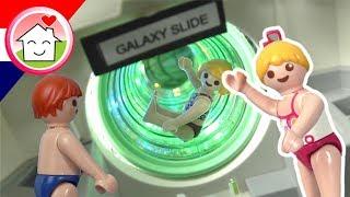 Playmobil filmpje Nederlands Anna en Lena in het Space Slide Aquapark - Familie Huizer