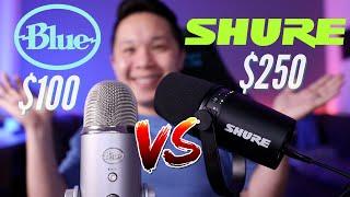 Blue Yeti vs Shure MV7 || Worth It? $100 vs $250 Microphone