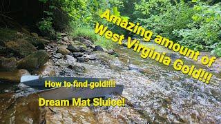 How to find Gold!!! Amazing West Virginia Gold Clean Up!! Dream Mat Sluice #dreammat