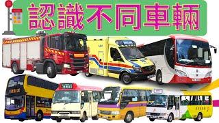 認識不同車輛|巴士|消防車|️香港公共交通工具| The wheels on the bus|救護車|的士|幼稚園必學 |中文認字|廣東話、粵語|交通工具|香港交通工具|汽車