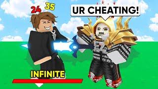 I Used CHEATS, So I Could Troll A HACKER.. (Roblox Bedwars)