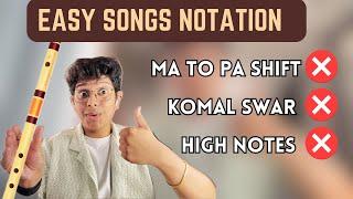 6 EASY SONGS ON FLUTE  | EASY NOTATIONS | BEGINNERS | Shreyan' Flute