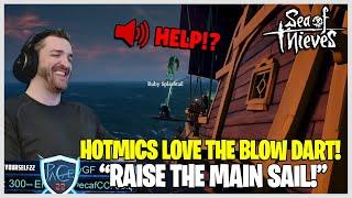 "RAISE THE MAIN SAIL!!!!" Guy loses his MIND while getting hit by the BLOW DART! - Sea of Thieves!