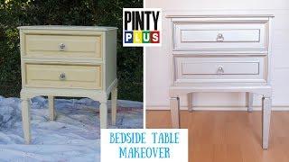 Bedside table makeover with spray paint