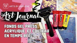 TUTO GEL PRESS, acrylique, pate de texture, couteau en temps reel #gelpress #artjournal
